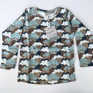NWT Kate Quinn Organics 70s blue clouds kids tee 6 years